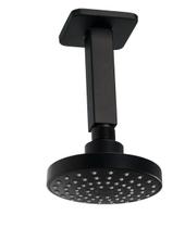 Ducha ABS Redonda Preto Fosco c/ Cano Suporte de Teto 10 cm