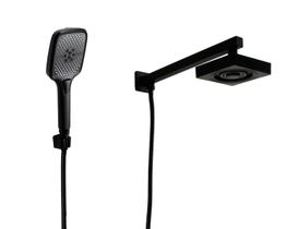 Ducha AutoLimpante ABS Preto de Parede com Ducha Manual