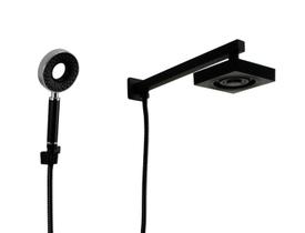 Ducha Autolimpante Black em ABS com Duchinha de Mão 3 Jatos