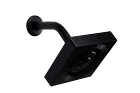 Ducha Autolimpante de ABS Preto Quadrado c/ Cano de Parede