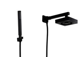 Ducha AutoLimpante em ABS Preta com Chuveirinho de Mão Bastão