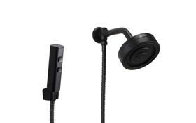 Ducha Autolimpante em ABS Preto Fosco Redondo de Parede com Duchinha Manual com 2 Jatos Ducha Autolimpante em ABS Preto Fosco Redondo de Parede com Duchinha Manual com 2 Jatos