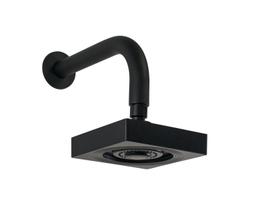 Ducha Autolimpante Quadrada Preto ABS c/ Braço de Parede