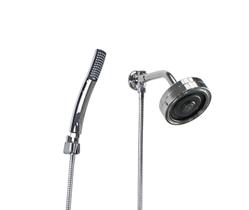 Ducha AutoLimpante Redonda em ABS Cromado c/ Chuveirinho de Mão