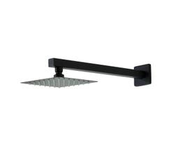 Ducha Black 15 Cm Inox Com Braço Parede Matte