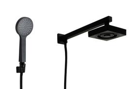 Ducha Black Autolimpante em ABS Quadrado com Ducha de Mão