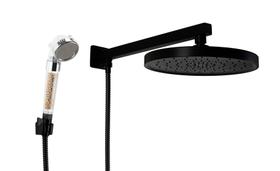 Ducha Black Matte em ABS Redonda de 25 cm com Chuveirinho Manual com Esferas Ionizantes e Trava Ducha Black Matte em ABS Redonda de 25 cm com Chuveirinho Manual com Esferas Ionizantes e Trava