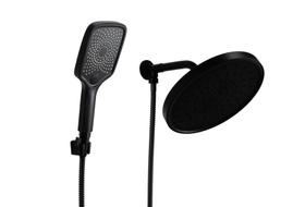Ducha Black Redonda 25 cm Preto Fosca em ABS com Chuveirinho de Mão com Trava em ABS Ducha Black Redonda 25 cm Preto Fosca em ABS com Chuveirinho de Mão com Trava em ABS