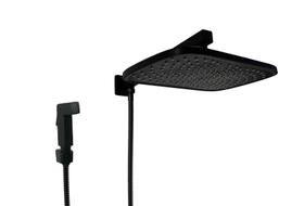 Ducha Black Retangular em ABS com Ducha de Mão Manual Quadrada Preto Fosco Ducha Black Retangular em ABS com Ducha de Mão Manual Quadrada Preto Fosco
