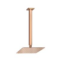 Ducha Chuveiro 20x20 De Teto Inox Com Braço 30 Cm Rose Gold - SOFT INOX