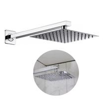 Ducha Chuveiro 20x20 Slim Inox Com Braço 30cm Solar Gás Ducha Chuveiro 20x20 Slim Inox Com Braço 30cm Solar Gás