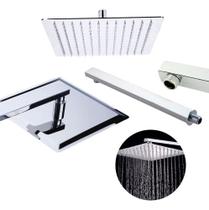 Ducha Chuveiro 20x20 Slim Inox Com Braço 36 Cm Ducha Chuveiro 20x20 Slim Inox Com Braço 36 Cm