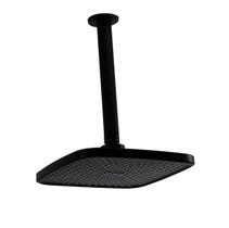 Ducha Chuveiro 21 cm em ABS Preto Fosco com Cano Redondo de Teto de 20 cm Ducha Chuveiro 21 cm em ABS Preto Fosco com Cano Redondo de Teto de 20 cm