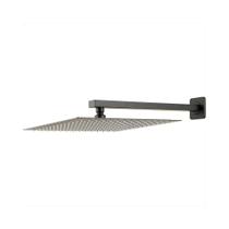 Ducha Chuveiro 30Cm Com Braço 40Cm Aço Inox 304 Mundaú Pingoo.casa - Preto