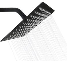 Ducha Chuveiro a Gás Fria Quadrada Solar Parede Externa Piscina 20x20 Preto