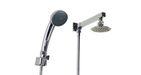 Ducha Chuveiro ABS 10 cm Cromado com Chuveirinho Manual com Trava Ducha Chuveiro ABS 10 cm Cromado com Chuveirinho Manual com Trava