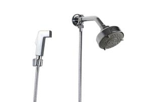 Ducha Chuveiro ABS Cromado Redondo 5 Jatos com Ducha Manual