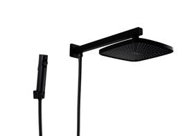Ducha Chuveiro ABS Preto Fosco 21 cm com Chuveirinho de Mão em ABS Ducha Chuveiro ABS Preto Fosco 21 cm com Chuveirinho de Mão em ABS