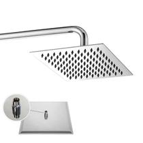 Ducha Chuveiro Aço Cromado 20X20 Slim Suporte Redondo Banheiro Piscina Area Externa Varanda Ducha Chuveiro Aço Cromado 20X20 Slim Suporte Redondo Banheiro Piscina Area Externa Varanda