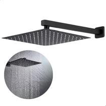 Ducha Chuveiro Aço Inox 30x30cm Slim Quadrada Banheiro Piscina Area Externa Com Braço 40cm Ducha Chuveiro Aço Inox 30x30cm Slim Quadrada Banheiro Piscina Area Externa Com Braço 40cm