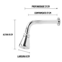 Ducha Chuveiro Articulado Metal Para Aquecedor Solar e Gás