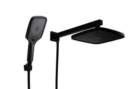 Ducha Chuveiro Black ABS 21 cm com Chuveirinho Manual com Trava Preto Fosco