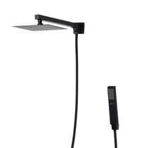 Ducha Chuveiro Black inox 20x20 cm Com Desviador e Ducha Manual Retangular 3 Jatos Ducha Chuveiro Black inox 20x20 cm Com Desviador e Ducha Manual Retangular 3 Jatos