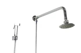 Ducha Chuveiro Cromado 10 cm em ABS com Ducha Manual em Metal