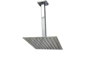 Ducha Chuveiro Cromado em Inox 304 Slim 20 cm Com Braço de Teto Quadrado