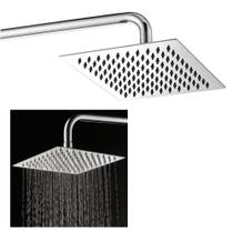 Ducha Chuveiro Cromado Inox 20x20 Slim Banheiro Suporte Ducha Chuveiro Cromado Inox 20x20 Slim Banheiro Suporte