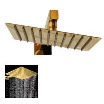 Ducha Chuveiro Dourado 20x20 Slim Parede Suporte Quadrado Banho Area Externa Banheiro Piscina Ducha Chuveiro Dourado 20x20 Slim Parede Suporte Quadrado Banho Area Externa Banheiro Piscina