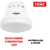 Ducha Chuveiro Elétrico de Parede 4 Temperatura boa Qualidade Fame 220V 6800W Branco