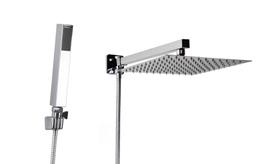 Ducha Chuveiro em Inox 304 25x25 cm Quadrado com Chuveirinho de Mão em ABS com Trava