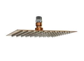 Ducha Chuveiro em Inox Quadrada Slim Rose Golden 20x20 cm Com Niple Suporte de Teto