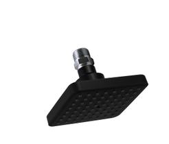 Ducha Chuveiro Flatt ABS Quadrado Preto Fosco c/ Niple Teto
