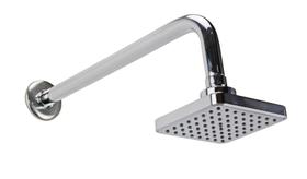 Ducha Chuveiro Flatt Quadrado ABS Cromado c/ Braço Parede