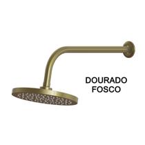 Ducha Chuveiro Fria Redonda Dourado 20x20