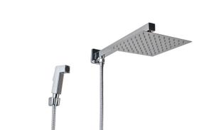 Ducha Chuveiro Inox 20 cm c/ Desviador e Ducha Manual em ABS