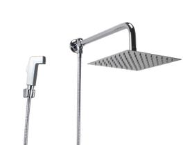 Ducha Chuveiro Inox 20 cm com Desviador e Chuveirinho de Mão Ducha Chuveiro Inox 20 cm com Desviador e Chuveirinho de Mão