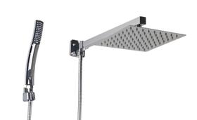 Ducha Chuveiro Inox 20x20 cm com Desviador e Ducha de Mão em ABS com Trava Ducha Chuveiro Inox 20x20 cm com Desviador e Ducha de Mão em ABS com Trava