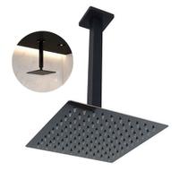 Ducha Chuveiro Inox 20x20 Preto Fosco Suporte Teto Luxo Quadrado Area Externa Banheira Piscina Ducha Chuveiro Inox 20x20 Preto Fosco Suporte Teto Luxo Quadrado Area Externa Banheira Piscina