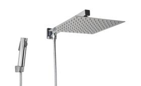 Ducha Chuveiro Inox 25x25 cm com Desviador e Ducha Manual em ABS