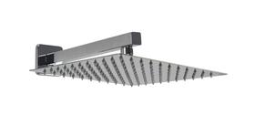 Ducha Chuveiro Inox 25x25 cm Quadrado com Braço Cano de Parede