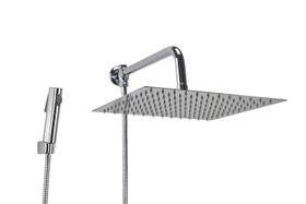Ducha Chuveiro Inox 30 cm c/ Desviador e Ducha Manual de ABS