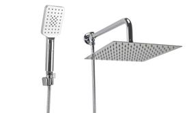 Ducha Chuveiro Inox 304 25 cm c/ Ducha Manual ABS c/ Trava