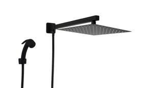 Ducha Chuveiro Inox 304 25 cm Preto Fosco com Desviador e Chuveirinho de Mão com Trava em ABS Ducha Chuveiro Inox 304 25 cm Preto Fosco com Desviador e Chuveirinho de Mão com Trava em ABS