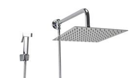 Ducha Chuveiro Inox 304 25x25 cm com Ducha Manual em Metal Ducha Chuveiro Inox 304 25x25 cm com Ducha Manual em Metal