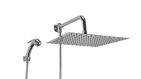 Ducha Chuveiro Inox 304 30x30 cm c/ Chuveirinho ABS c/ Trava Ducha Chuveiro Inox 304 30x30 cm c/ Chuveirinho ABS c/ Trava