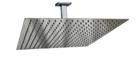 Ducha Chuveiro Inox 304 Quadrada 40 Cm com Braço Suporte de Teto 10 Cm Cromado