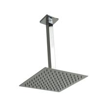 Ducha Chuveiro Inox 304 Slim Quadrado C/ Braço De Teto 24 Cm